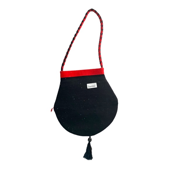 NWT Ethnic Handcrafted Bead Embellished Woven Fabric Purse Braided Shoulder Bag - Picture 7 of 8